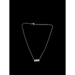 Faux silver and diamond batman necklace